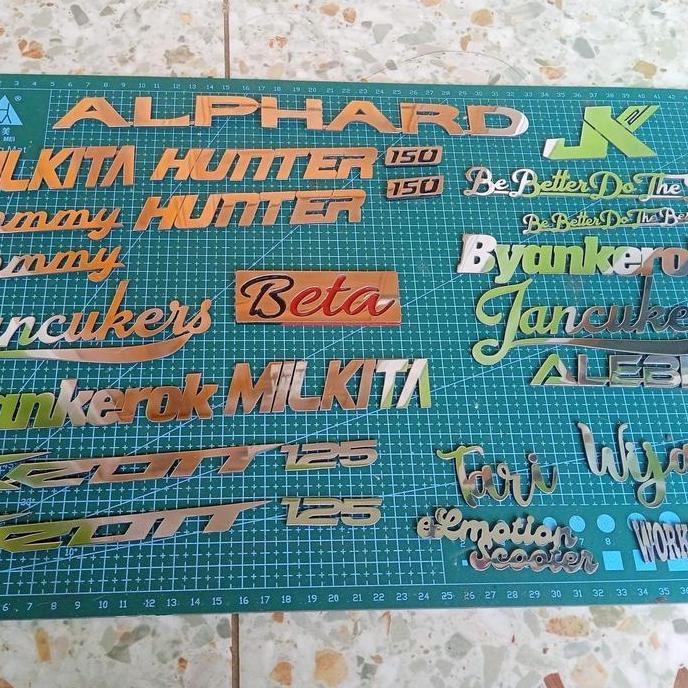 TERBARU emblem motor mobil timbul custom stainless design bebas