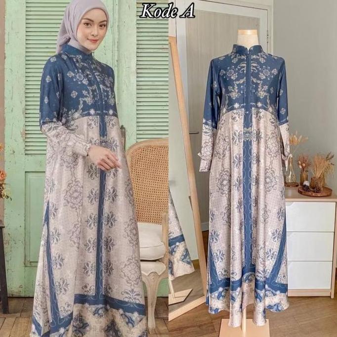 Gamis Dress Silky Premium Motif Seragam Pengajian Nikah Taklim WO