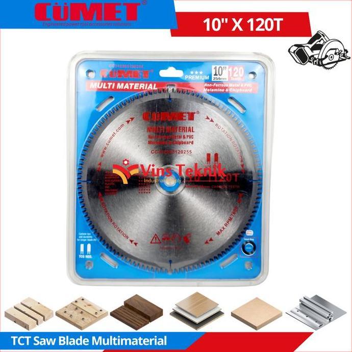 CUMET Circular Saw Blade Mata Gergaji Alumunium Multimaterial 10 Inch x 120T