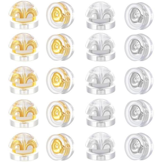 LOANHERCH Isi 100 Stoper Anting Tusuk Silikon Penutup Bantalan Anting Premium