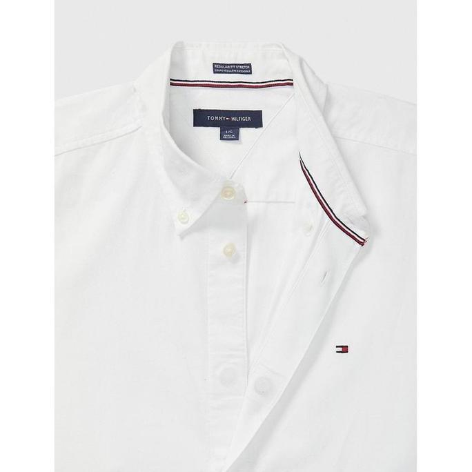 Termurah / Hot Sale Tommy'S Hilfiger Kemeja Polos Lengan Pendek Pria Formal