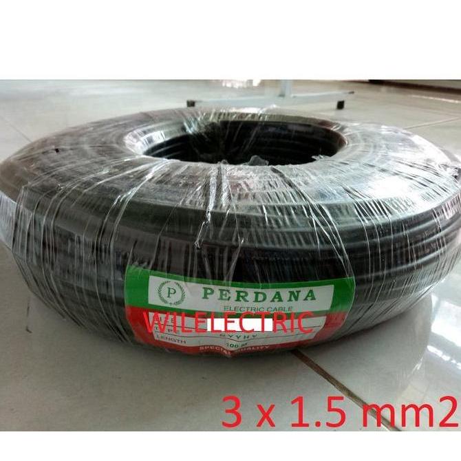 Promo PERDANA Kabel listrik serabut NYYHY 3 x 1.5 / 3x1.5 mm hitam 100m rol Diskon