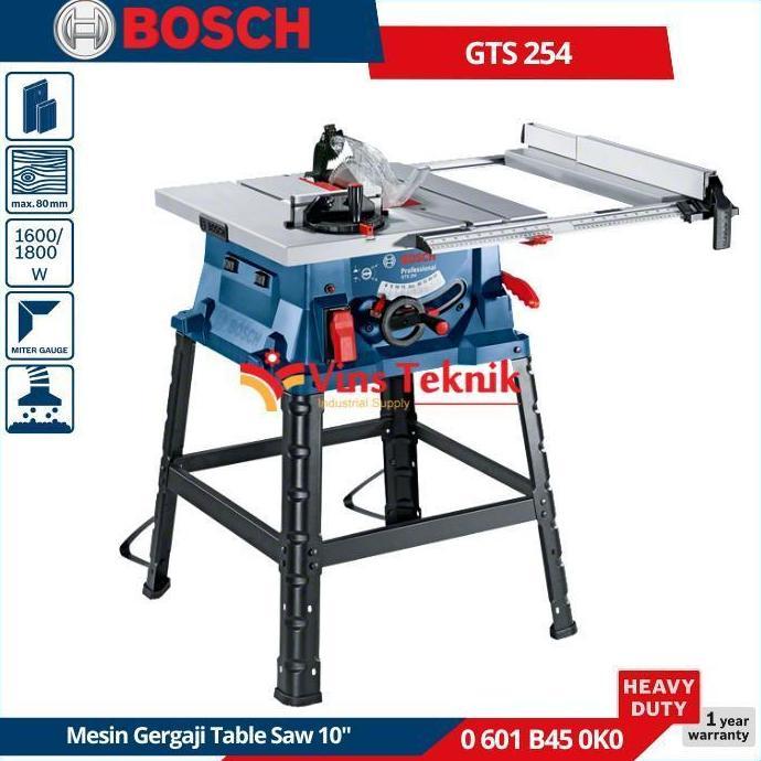 BOSCH GTS 254 Mesin Gergaji Meja Potong Table Saw TableSaw 10" 254MM 1800Watt GTS254