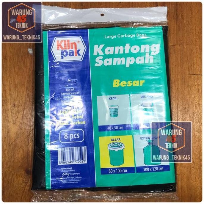 Sumimase- Klinpak - Klin Pak Plastik Kantong Sampah Besar 80 X 100 Cm Isi 8 Pcs