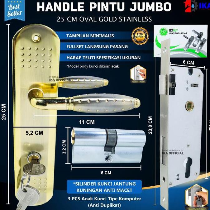 GRANTZY Kunci pintu top grande silinder handle pintu komplit / KUNCI PINTU TOP GRANDE ROYAL 25 CM LA