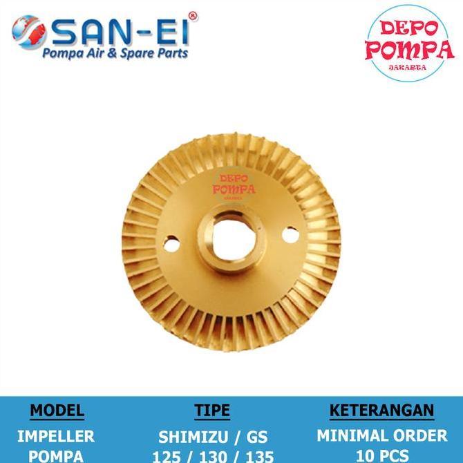 Impeller Shimizu 130 / Gs 125 / Ps 105 / Impeller Kuningan Hemat