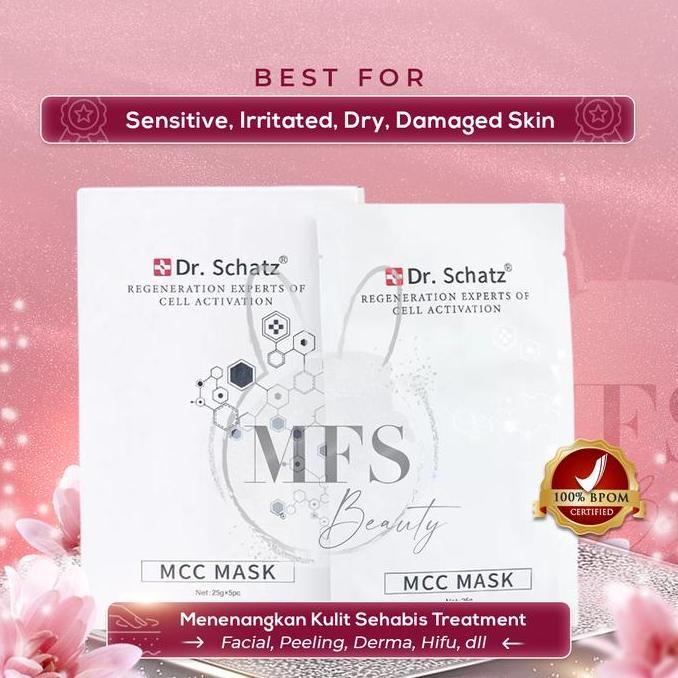 Feisumasuku- Dr. Schatz - Mcc Sheet Mask - Masker Wajah Ori / Kulit Kemerahan / Kulit Meradang / Seh