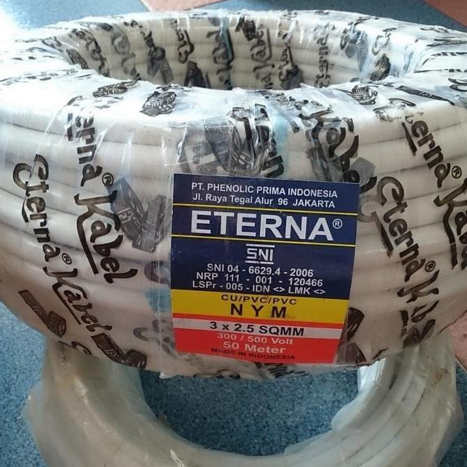 Grosir Kabel Eterna Nym 3X2.5 /Kabel Listrik Eterna 3X2.5 Per Roll 50M