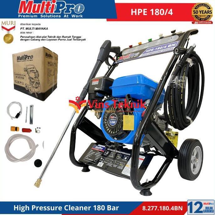 MULTIPRO HPE 180/4 Gasoline High Pressure Cleaner Jet Cleaner Mesin Cuci Motor Mobil 180 Bar HPE180/