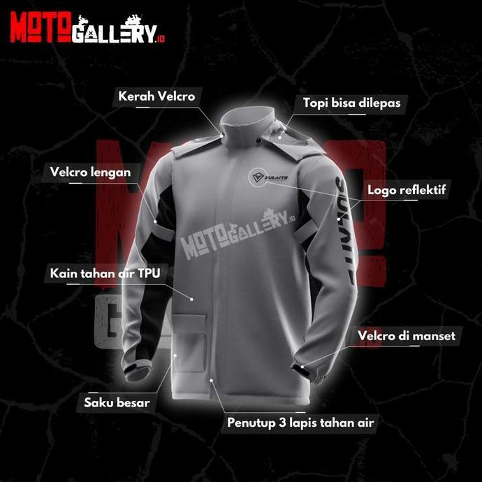 Sulaite Jas Hujan Motor Set Double Furing Waterproof 4 Musim Premium Jaket Poliester Lv4 0901