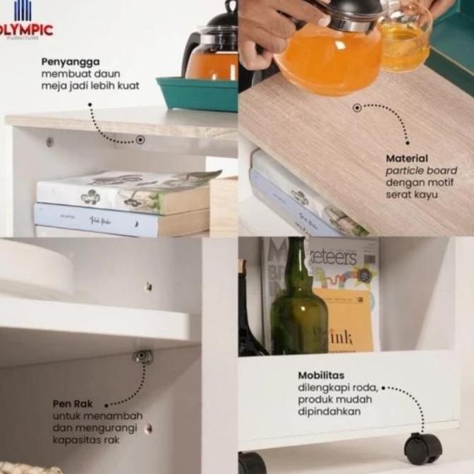 Rak Serbaguna Meja Sudut Kecil Rak Dorong DTR RUBIK 01 OLYMPIC