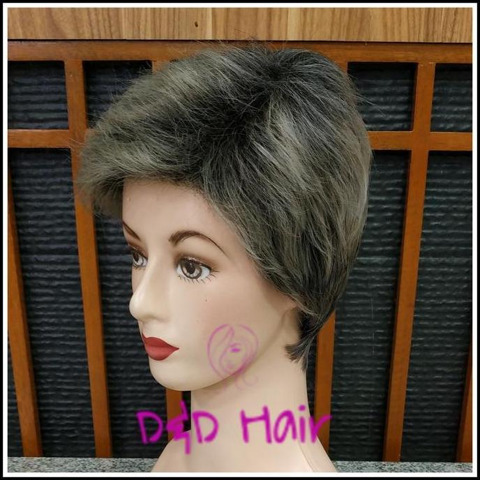 Wig Rambut - Wig Wanita - Wig Nenek - D&D001 - Grey - Wig Uban