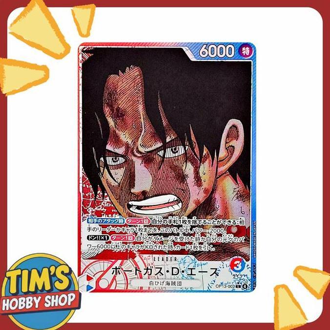 Kartu One Piece TCG PL Ace OP13-002 Parallel Leader One Piece Card Game