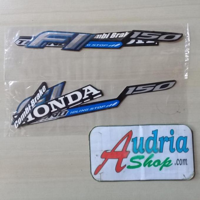 Striping Sticker Motor Vario Techno Iss 150 2017 Hitam-Biru