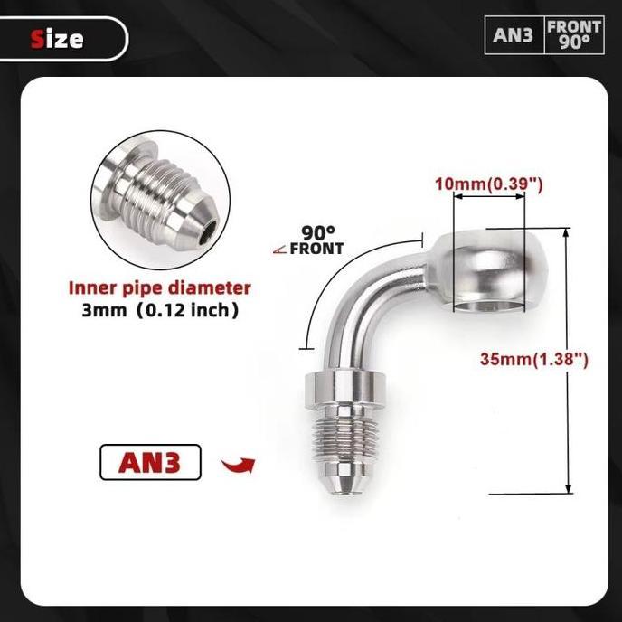 PROMO KONEKTOR REM NEPEL FITTING BANJO SELANG REM 90 DERAJAT 3AN HARGA MURAH