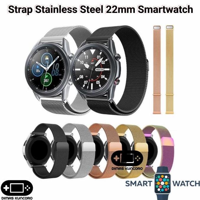 Strap Stainless Steel 22mm tali amazfit 2 2S stratos 3 falcon bip 5 unity jam tangan