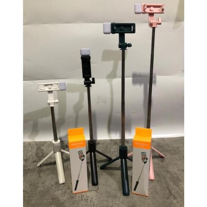 Tongsis Bluetooth R1S+ Tongsis+lampu Led