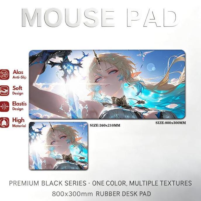 Super Cool Genshin Impact Anime Gaming Mouse Pad Anti-Slip Komputer Meja Mat Keyboard Pad Tebal-Edgi