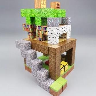 Minecraft Magnetic Block Magnetic Building Block Brick My World Minicraft Perakitan Hadiah