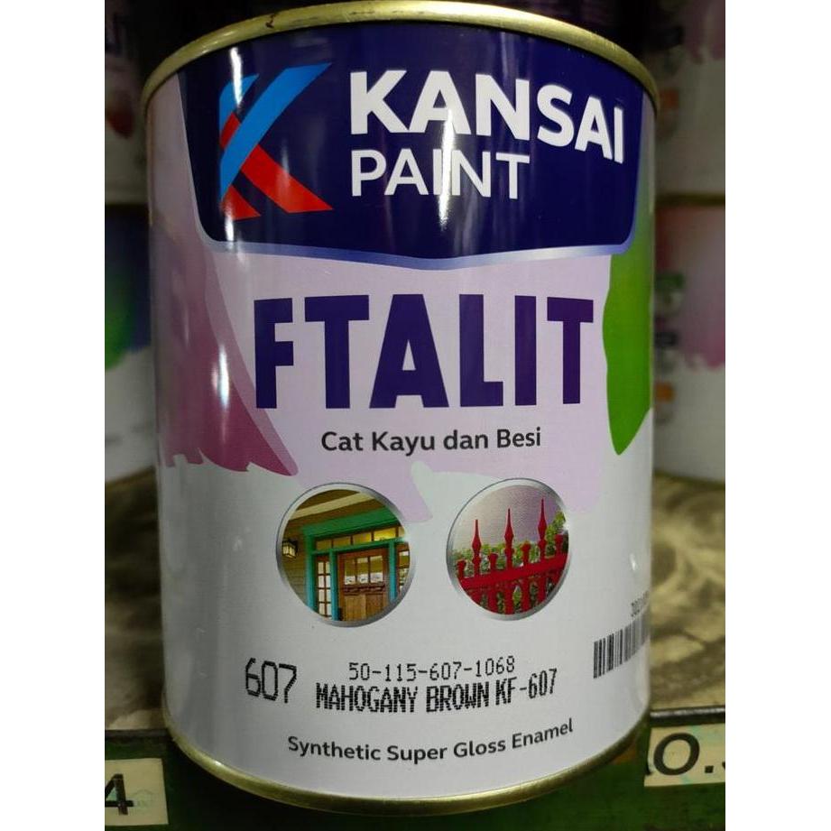 KANSAI FTALIT KF-607 MAHOGANY BROWN CAT BESI & KAYU WARNA COKLAT TUA