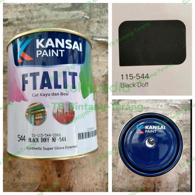 FTALIT GLOSS KANSAI PAINT CAT MINYAK KAYU BESI 1 KG WARNA HITAM DOFF