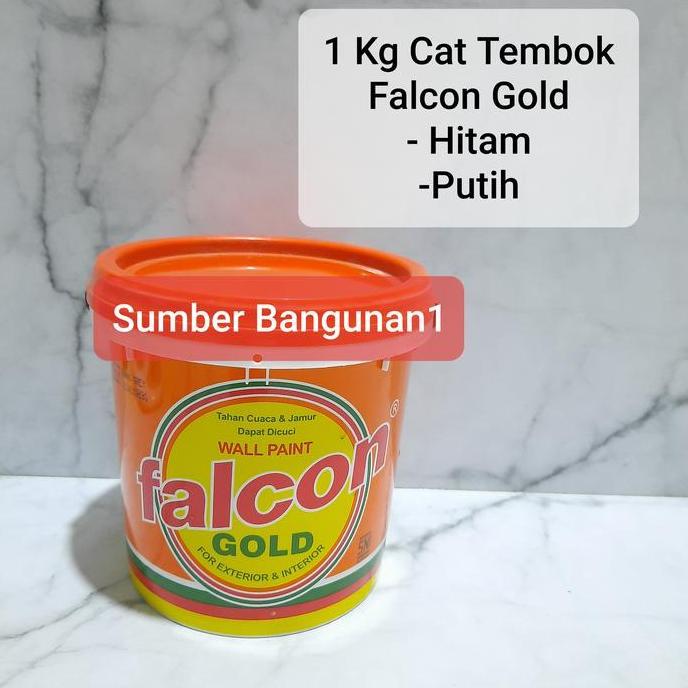 Cat Tembok Falcon Gold Hitam Putih 1kg dinding triplek air plafon atap