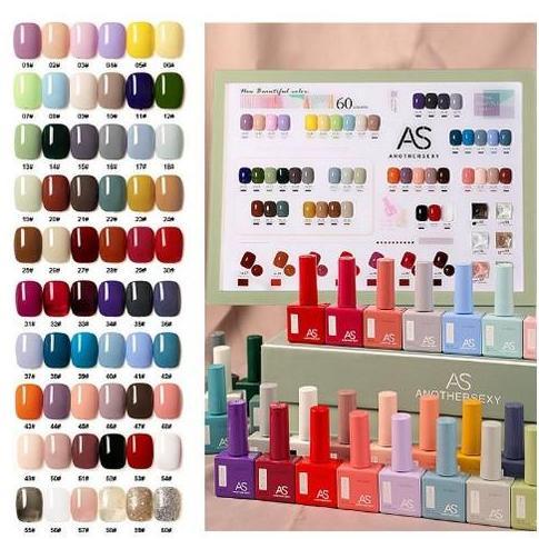 AS ANOTHER SEXY GEL POLISH SET 60 WARNA / FREE NAIL DISPLAY FRAME KUTEK ANOTHER SEXY SIZE 15ML
