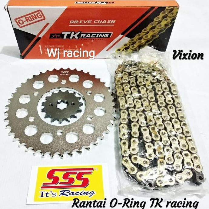 Gear Set SSS Vixion Old / New Vixion rantai O-Ring TK Racing 428O