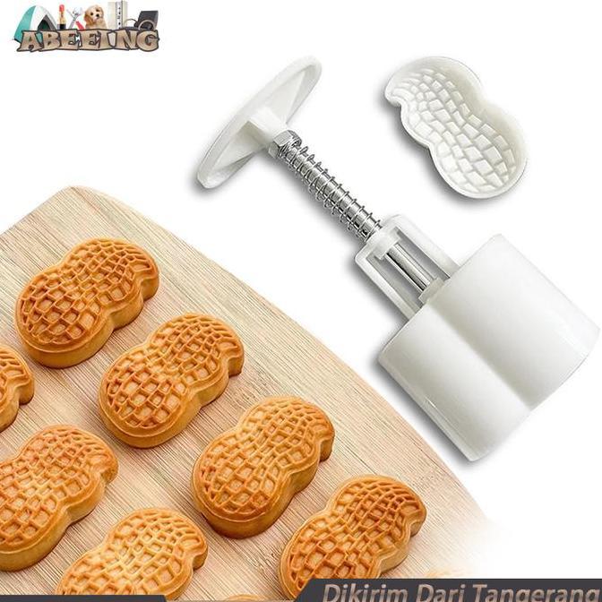 SYAUBAN 50 Gram Cetakan Kue Kacang Bentuk Kacang Plastik / Cetakan Kue Bulan Motif Kacang