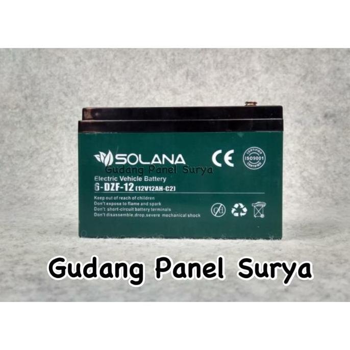 Battery Aki Baterai Accu SOLANA 12V 12AH (12V12AH-C2Aki Sepeda Listrik