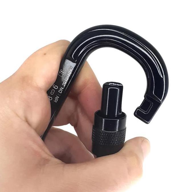 Promo Karabiner Panjat Tebing - Beal O'Light (Screw) Black / Oval Aluminium Carabiner