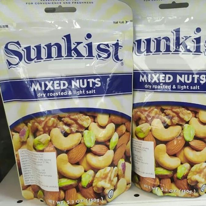 sunkist mixed nuts dry roasted & light salt 150gr