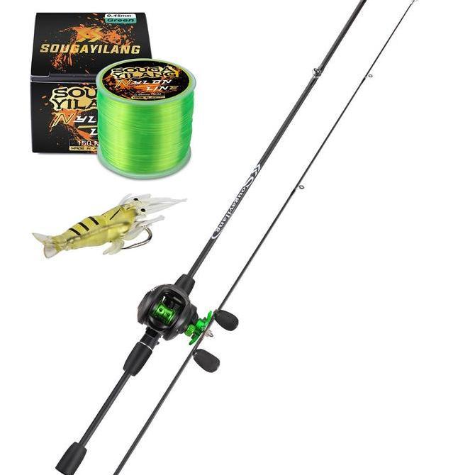 Sougayilang Cod Joran Pancing Set 1.8M 2 Bagian Casting Fishing Rod Dan 7.2:1 Rasio Gear Rem Magneti