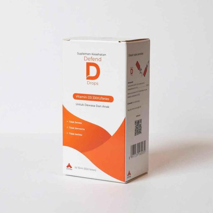 Bitamin- Defend D Drops 15Ml Vitamin D3 Tetes Untuk Bayi/Anak/Dewasa