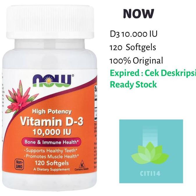 Bitamin- Now Food Vitamin D3 10000 Iu - Vit D D-3 10000Iu 120 Softgels