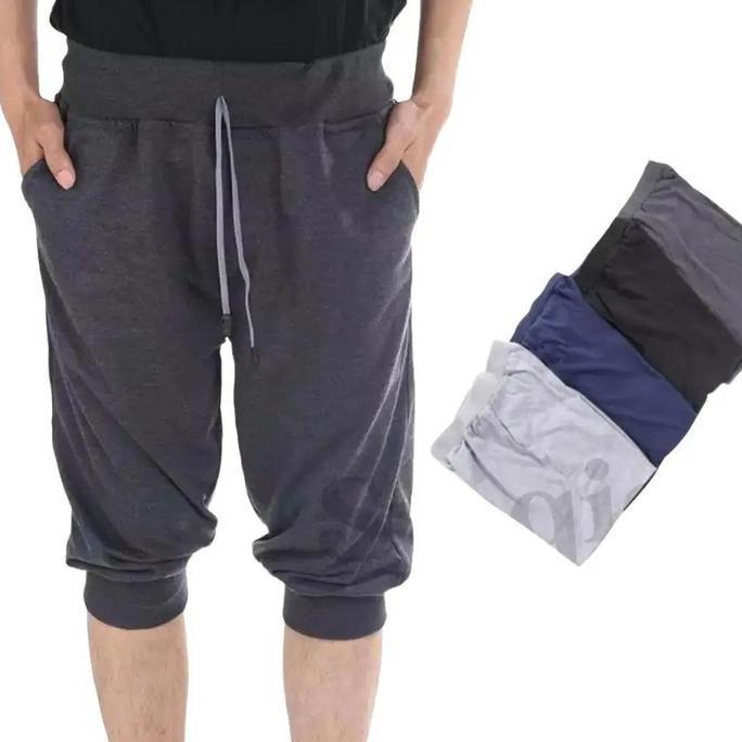 Jogger Pants 3/4 Celana Jogger Selutut Olahraga Gym Jogging Badminton