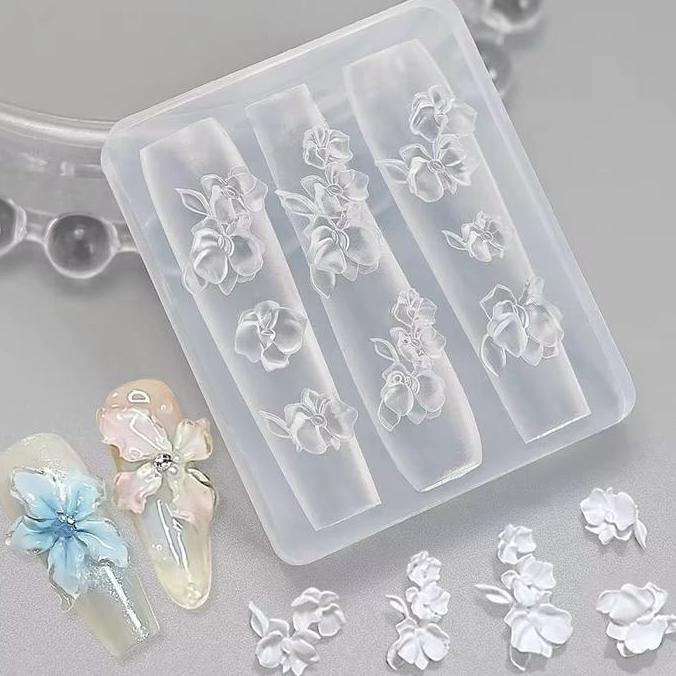 Sumimasen- Nail Silicone Mold Flower 5D Cetakan Dekorasi Kuku Nail Art Kutek Gel Polish