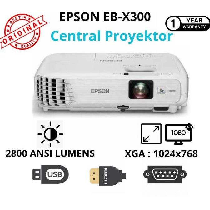 Epson Proyektor Eb-X300 2800 Lumens Hdmi Projector Xga 1024X768 3Lcd Technology Garansi 1 Tahun Incl