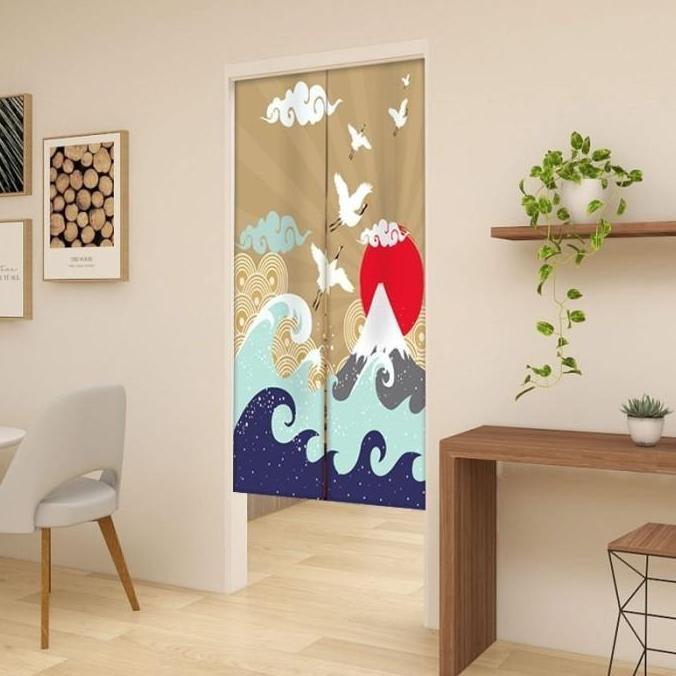 85*150cm Tirai Pintu Jepang Tirai Gorden Pintu Tirai Dapur Jepang Gorden Jepang Untuk Pintu Kanvas G