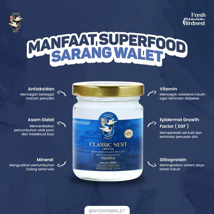 Kenk- Nyonya Walet - Minuman Sarang Walet - Bird Nest Drink - Classic Nest (80% Bird Nest) - Box 4