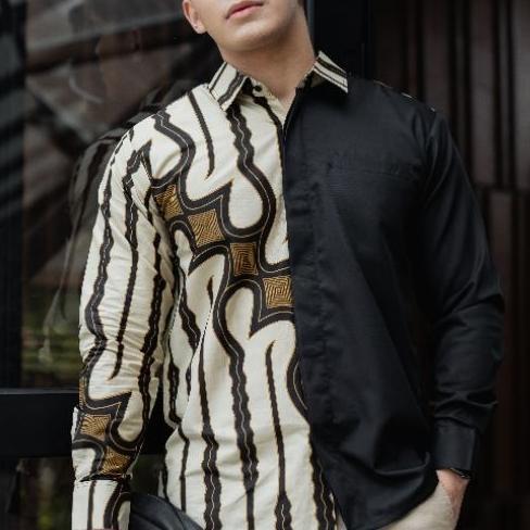 Kemeja Batik Pria Nuc.Id Arya 03 (Hitam-Cream)