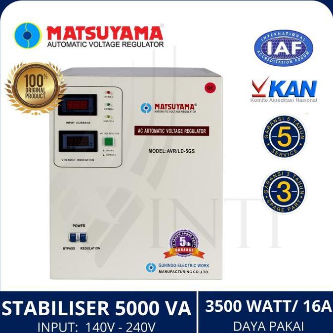STABILIZER MATSUYAMA 5000 WATT 5 KVA STAVOLT STABILISER AVR/LD-5GS ORIGINAL DAN TERPERCAYA