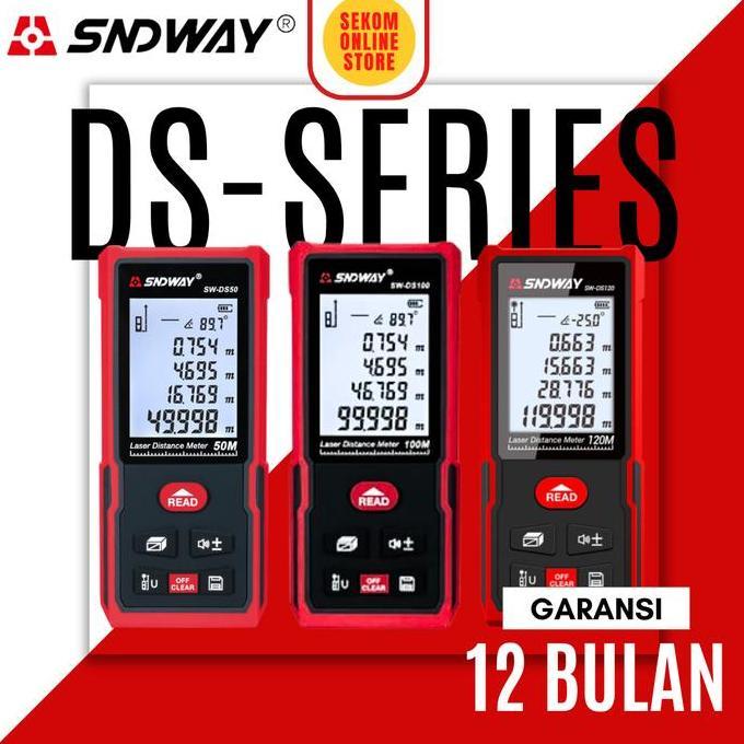SNDWAY METERAN LASER DIGITAL DISTANCE LASER METER DIGITAL 50 METER SW-DS50 ORIGINAL DAN TERPERCAYA