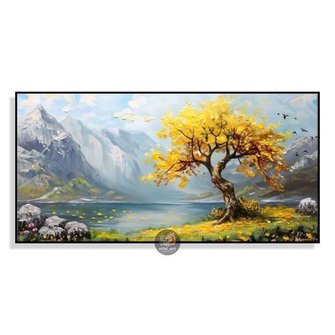 Lukisan Pemandangan Lukisan Asli Lukisan Besar Lukisan Handmade Lukisan Tangan Asli , Cocok untuk De
