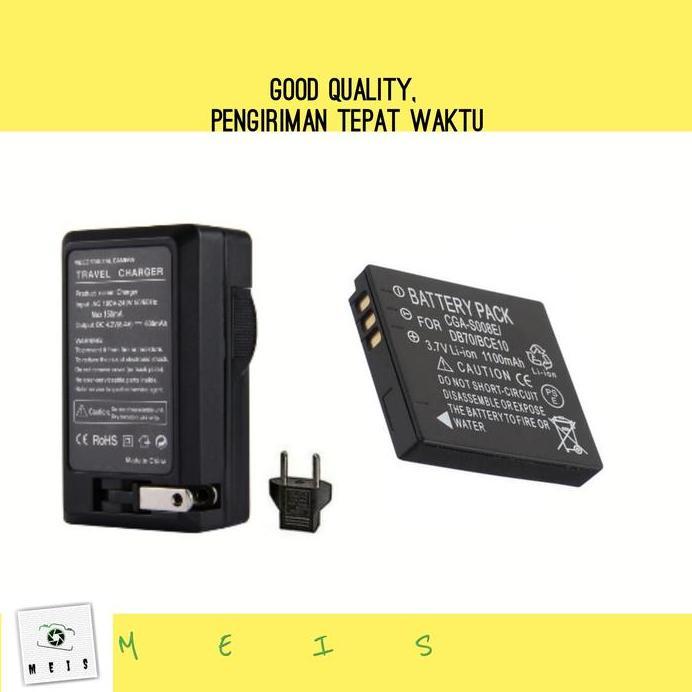 Charger & Baterai Lumix CGA-S008E DMW-BCE10 DMW BCE10 CGAS008 Batre Casan