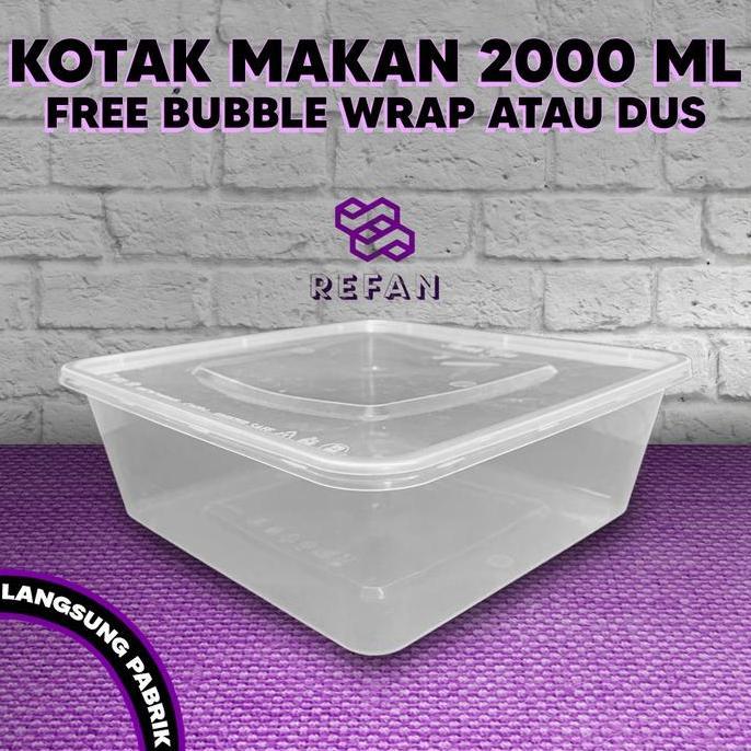 KOTAK MAKAN PERSEGI 2000ML - BOX THINWALL FOOD CONTAINER 2000ML