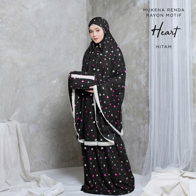 Mukena Bali Tasik - Mukena Dewasa Renda Rayon Motif Heart