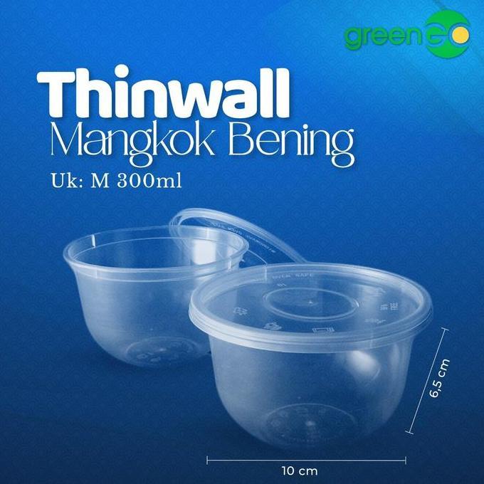 THINWALL BOWL AECO 300ML ISI 25 SET BOWL CUP KECIL PLASTIK DATAR DAN OVAL MURAH MANGKOK CUP WADAH KE