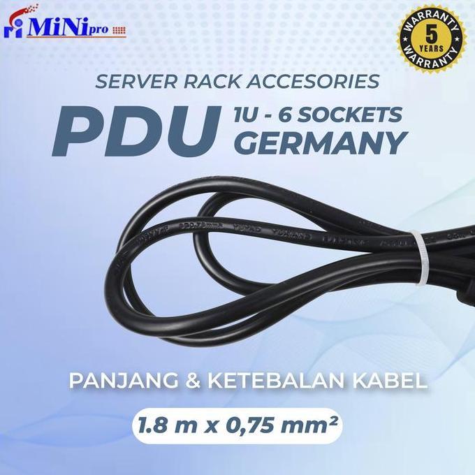 Comcom- Minipro Power Distribution Unit Rack Server 6 Port Germany Socket 1500W/1U 6Way Pdu Germany 