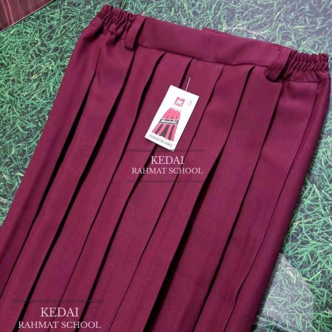 LIFESTYLE Rok Sekolah Pramuka Paskibra SD SMP Rempel Lepit Panjang Merah Hati Maroon Putih Hitam Cok